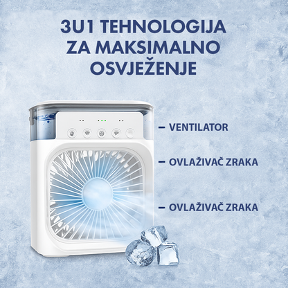 Mini klima ventilator – osvježenje i hladnoća na jedan klik (1+1 GRATIS)